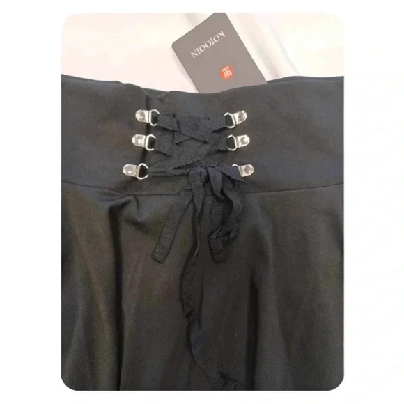 Kojooin Black Gothic Cosplay Punk Skort Skirt  Size 2XL - Picture 7 of 15